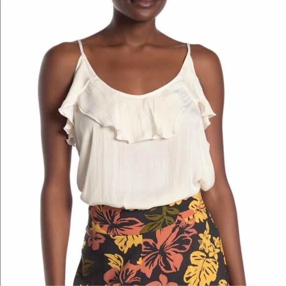 Free People Intimately Not Tired Bodysuit Ruffle Ivory Size Small - Picture 1 of 11
